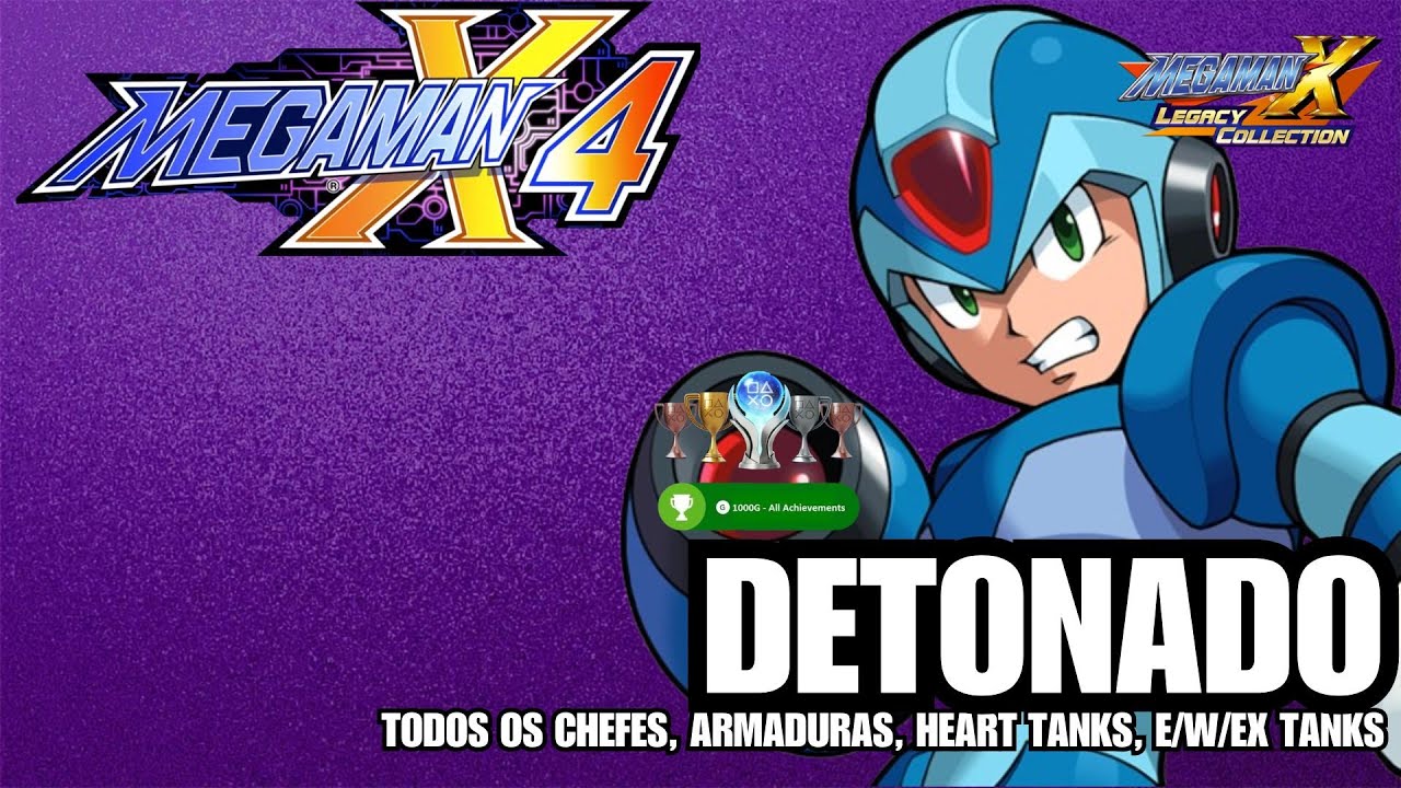 MEGAMAN X LEGACY COLLECTION 1 | MEGAMAN X4 | X | 1000G | PLATINA | DETONADO ÚNICO | SEM COMENTÁRIOS🏆