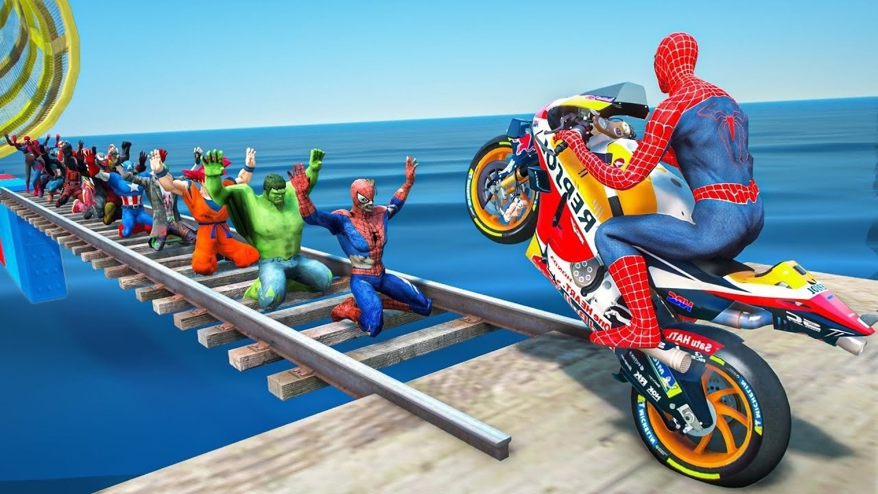 Spider-Man vs Venom spiderman on a motorcycle???