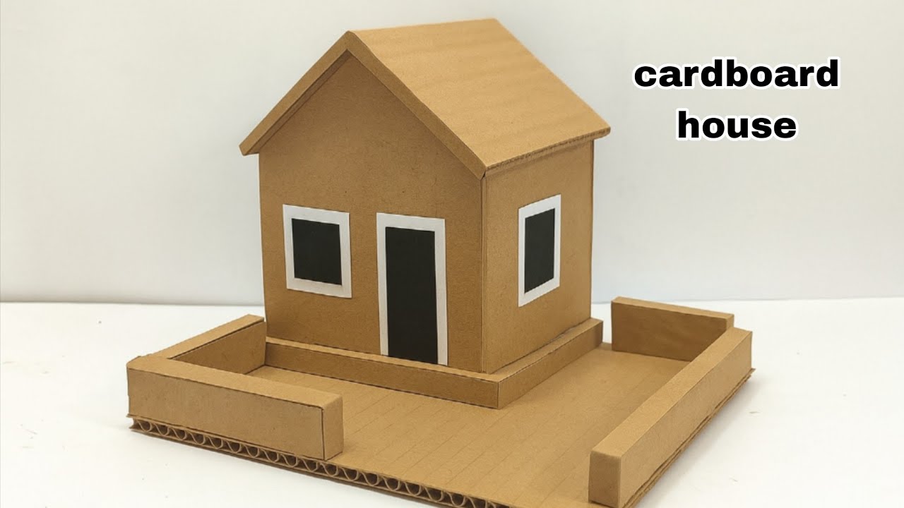 How To Make With Cardboard House | DIY Cardboard House  For Child  Cardboard House| school project 