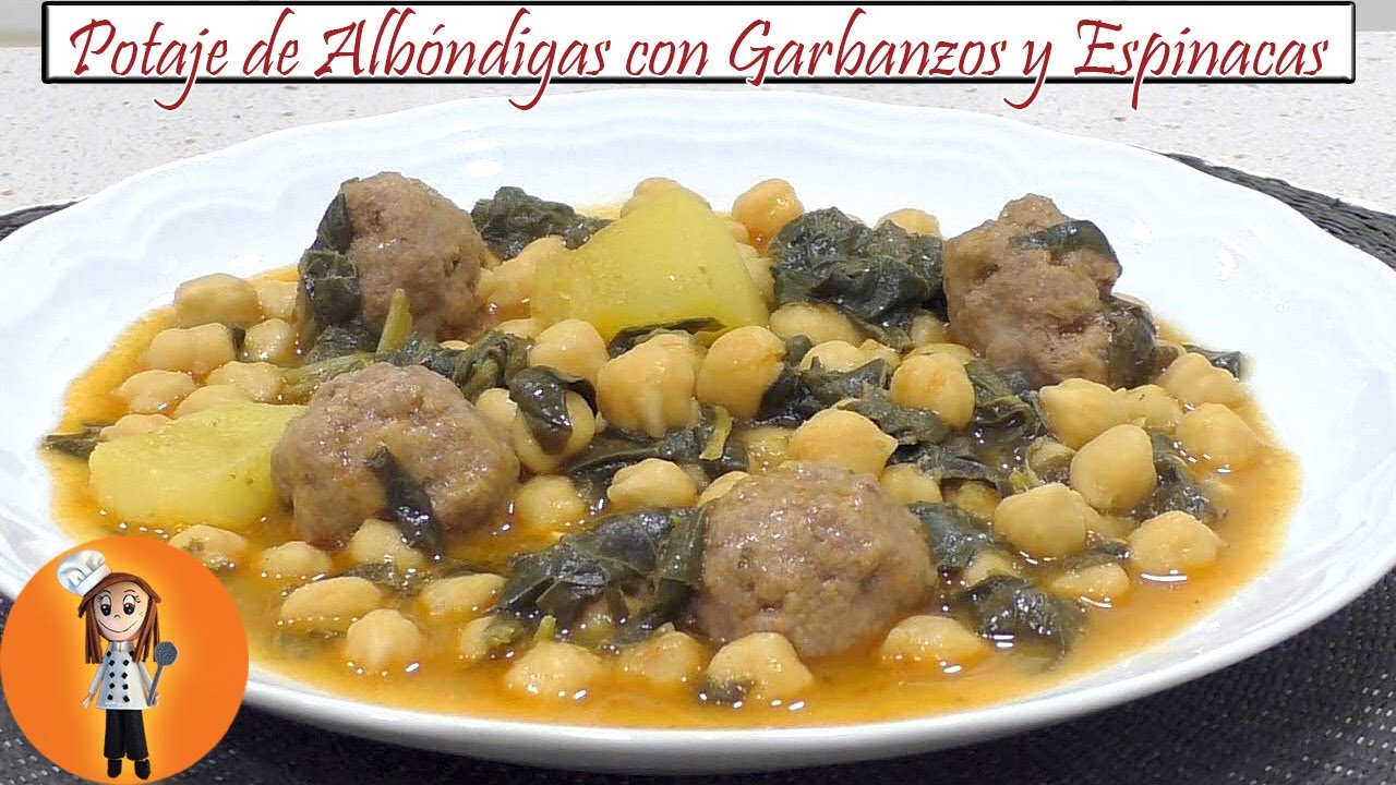 Potaje de Albóndigas con Garbanzos y Espinacas | Receta de Cocina en Familia
