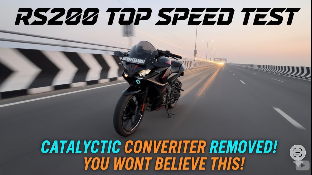 Rs200🚀 Top speed test after catalytic converter remove #rs200 #rider #youtubevideo 