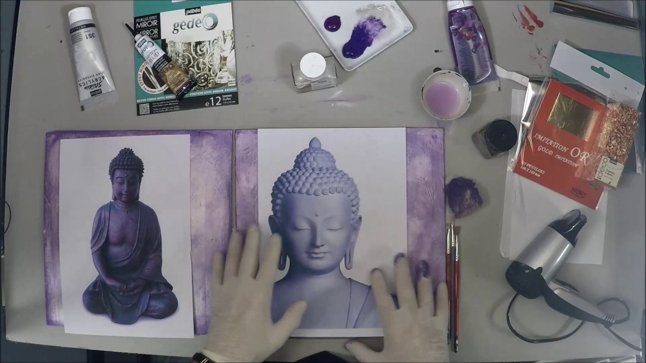 Multiples techniques de dorure avec deux Buddhas