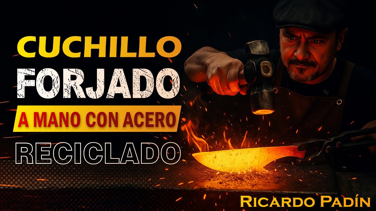 🔥 C&oacute;mo forjar un cuchillo a mano con acero reciclado | Cuchillo de cazador forjado de una ballesta✅