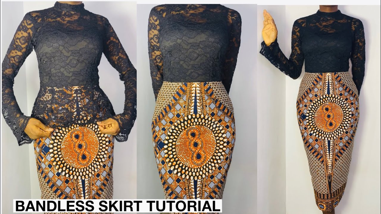 How to Cut and Sew a Simple  BANDLESS SKIRT