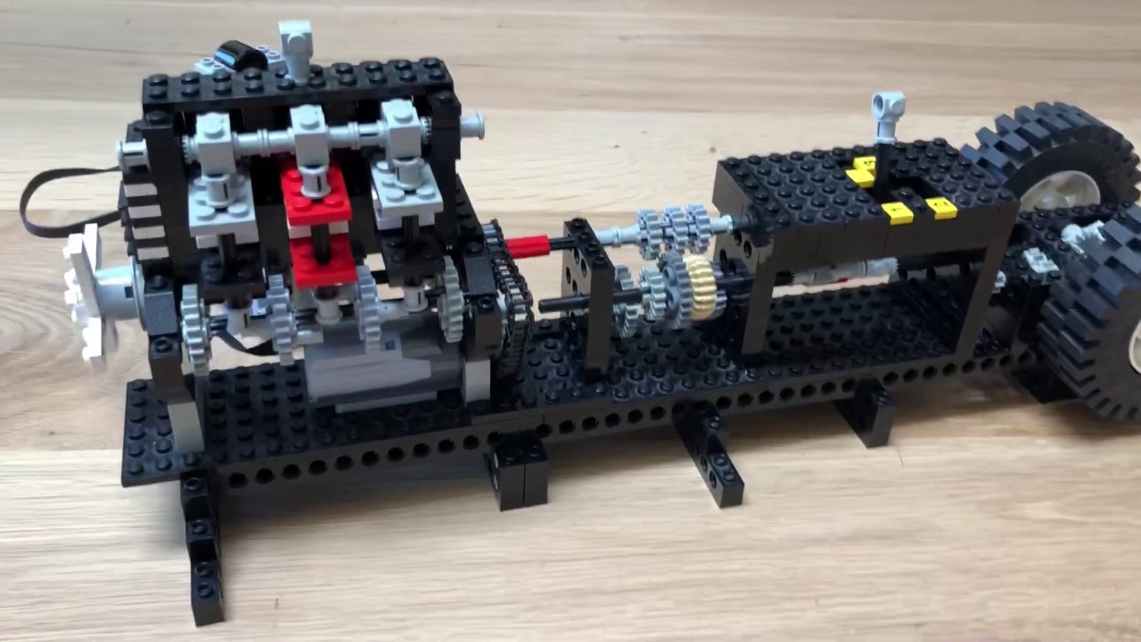 LEGO Technic Drivetrain 3-Cylinder | Manual Gearbox | Working Differential
