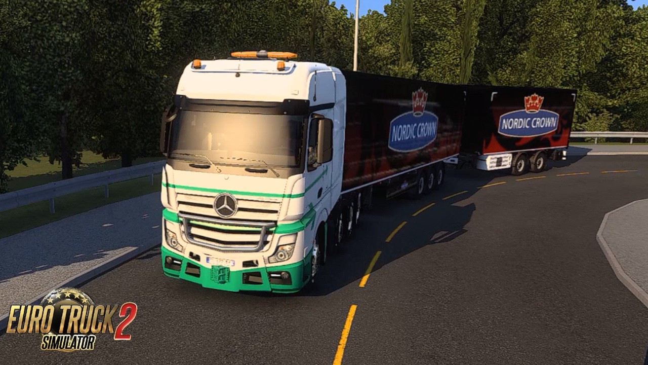 Euro Truck Simulator 2 | Mercedes Benz Actros Ets2 1.58 Com Viagem Pela Dinamarca Carga de Carne 31t