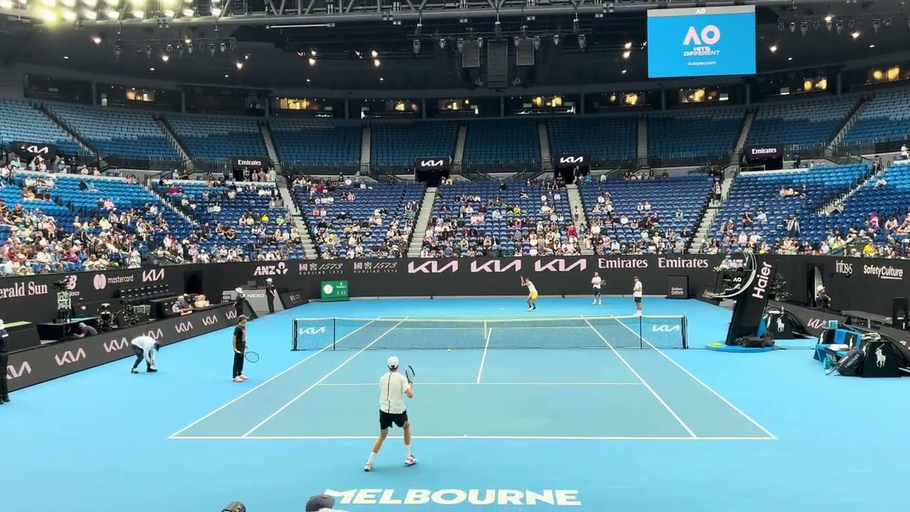 Jannik Sinner and Flavio Cobolli Court Level Practice | Australian Open 2026