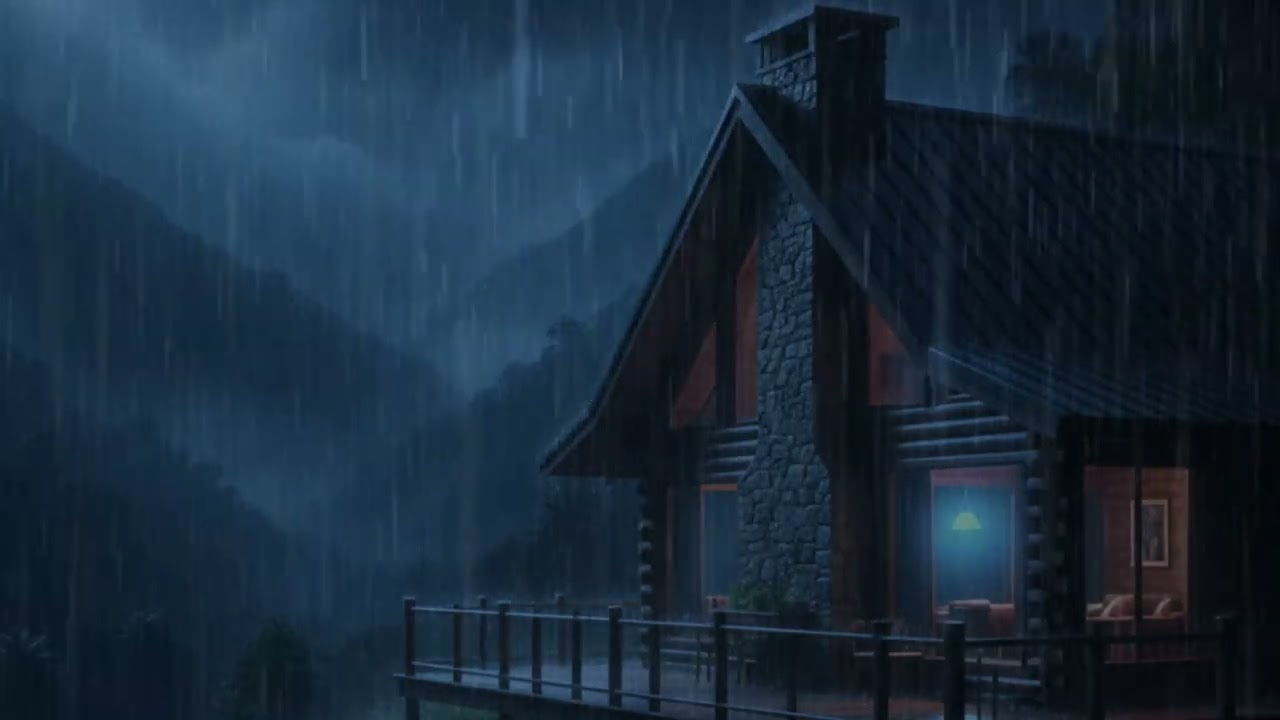 SLEEP GUARANTEED! Torrential Rain Hits a Secluded tradisional Forest Home — ASMR