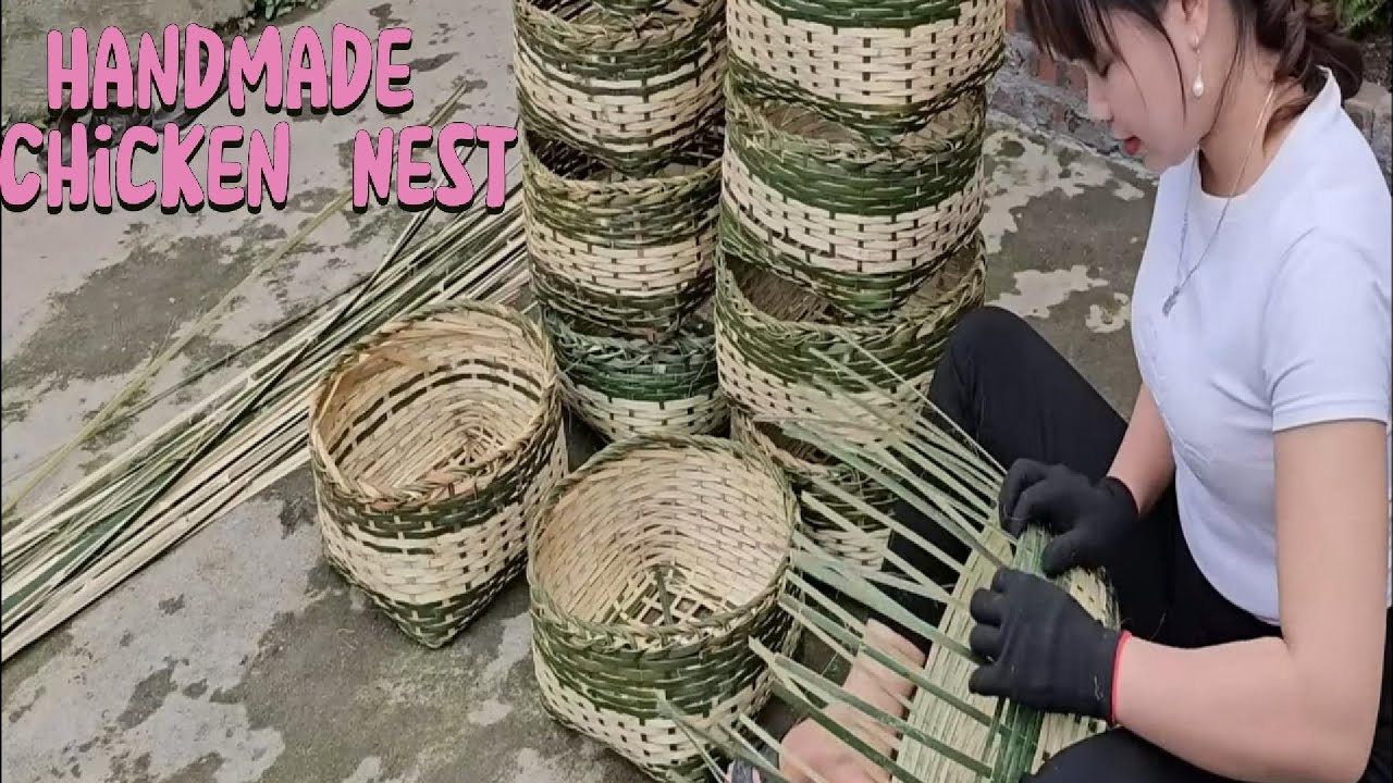 Weaving Bamboo Nests for Laying Hens | Living in Harmony with Nature