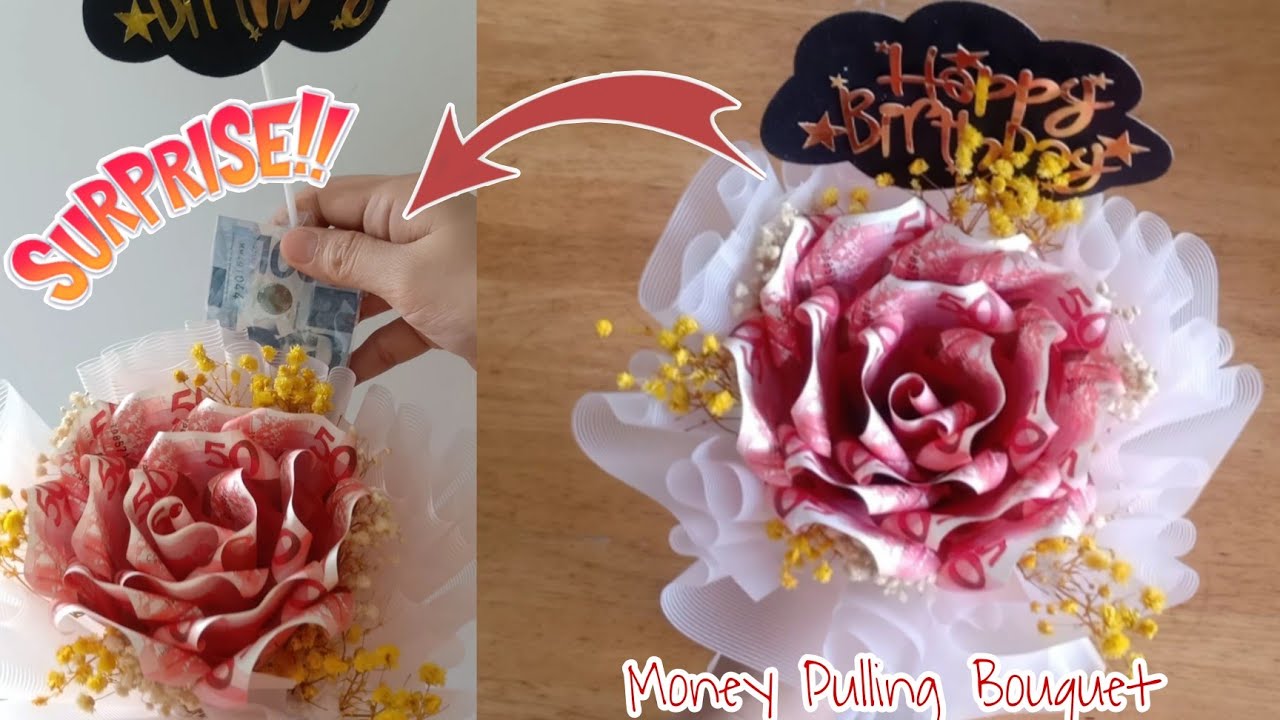 Money pulling money bouquet / Money flower #diybouquet  #moneybouquet  #moneyflower
