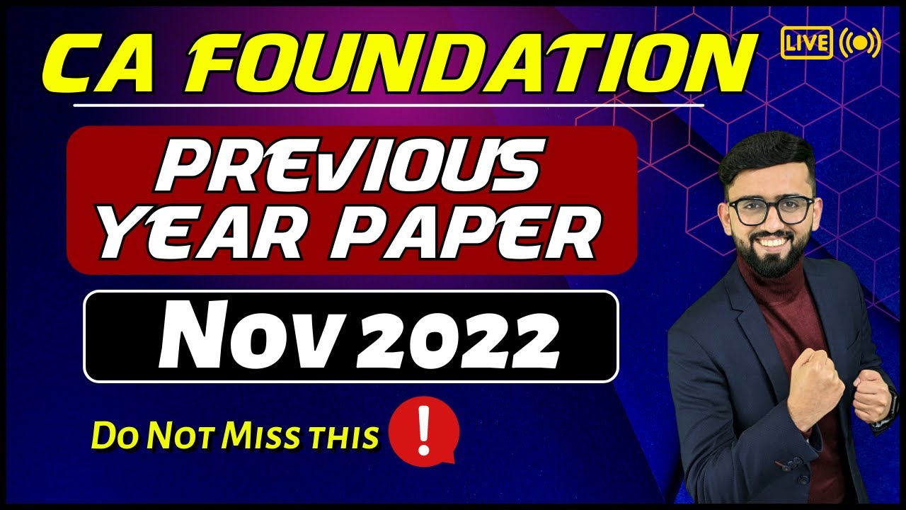 Previous Year Questions - Nov 2022 | CA Foundation Accounts | CA Hardik Manchanda |