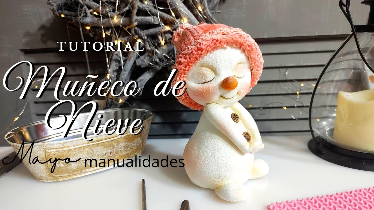 Muñeco de nieve con porcelana fría | Snowman made with cold porcelain