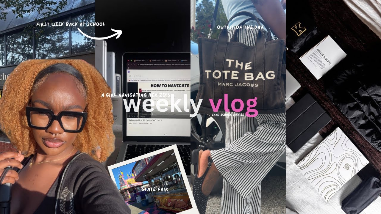 WEEKLY VLOG *grad school diaries* : first week BACK, orientation, state fair, + MORE 