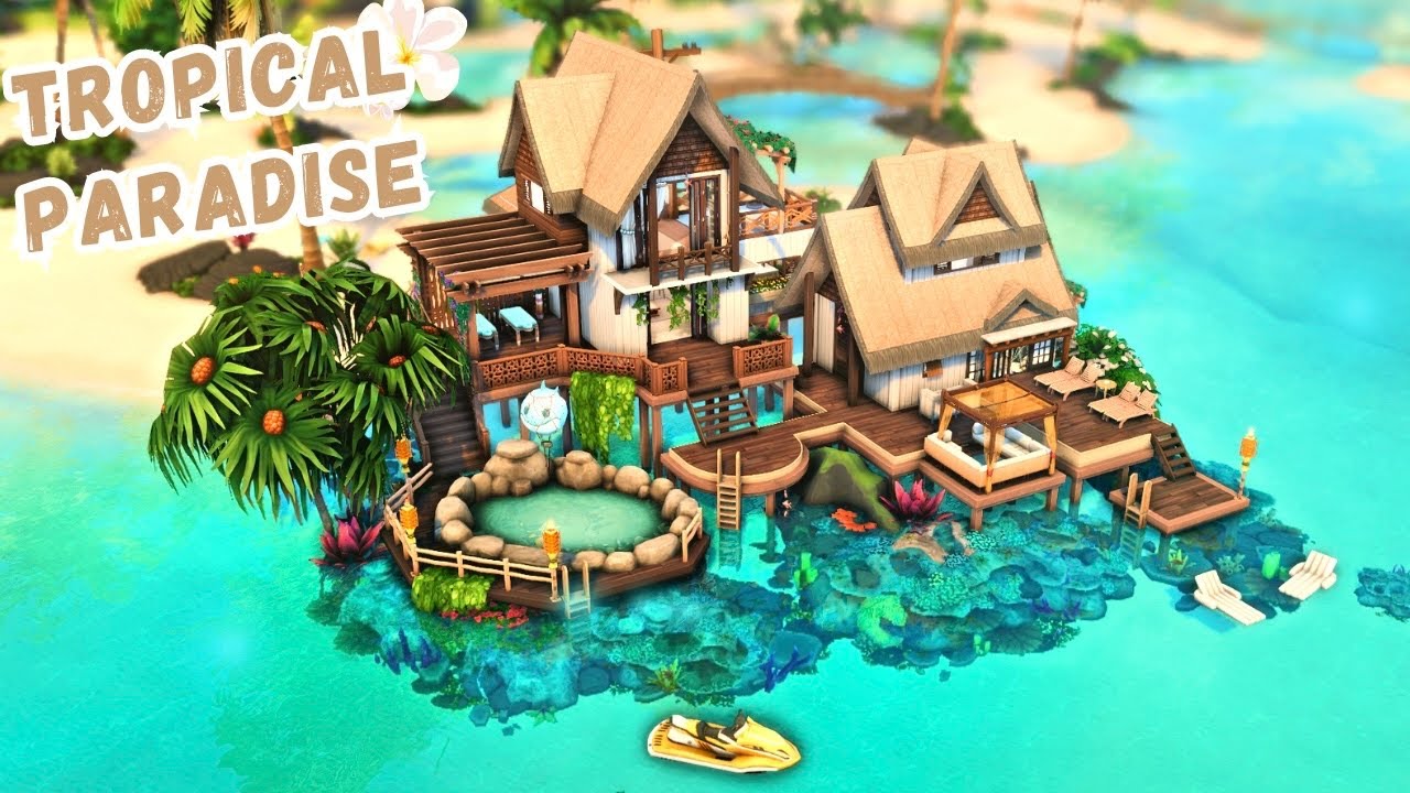 TROPICAL FAMILY HOME 🌴|The Sims 4 | Speed Build
