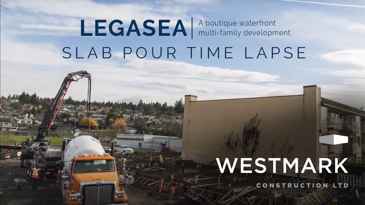 Multifamily Development LEGASEA in Nanaimo - Raft Slab Pour Time Lapse