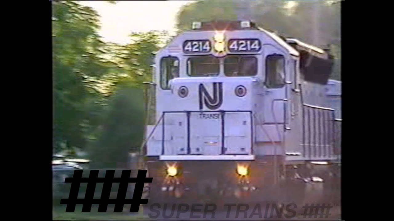 2 NJT GP40PH-2s and 1 NJT GP40FH-2 Filmed in 1997 by Super Trains