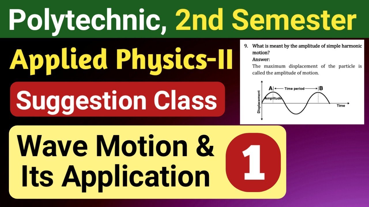 Wave motion and its application (Part-1) | Applied Physics -II | 2nd semester Polytechnic