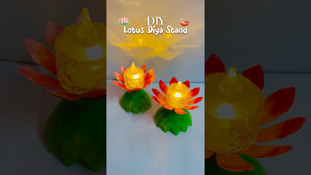DIY Lotus 🪷 Diya Stand | Diya 🪔 Stand For Diwali #diwalicraft #diyastand #diyaholder #diwalidecor
