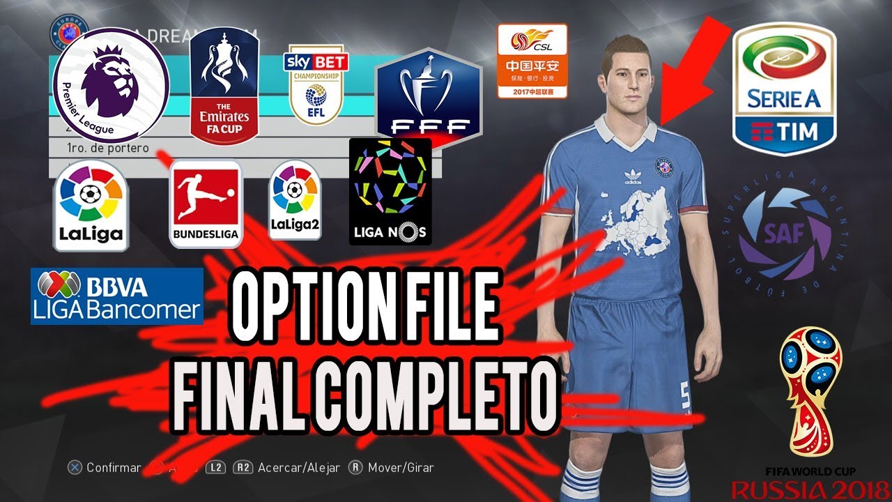 PES 2018 OPTION DEFINITIVO + EQUIPOS ESPECIALES OPTION FILES PS4 HD