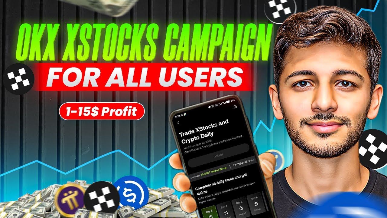 OKX XStocks Campaign for All Users | Complete Daily Task and Get Pi/Crypto Rewards