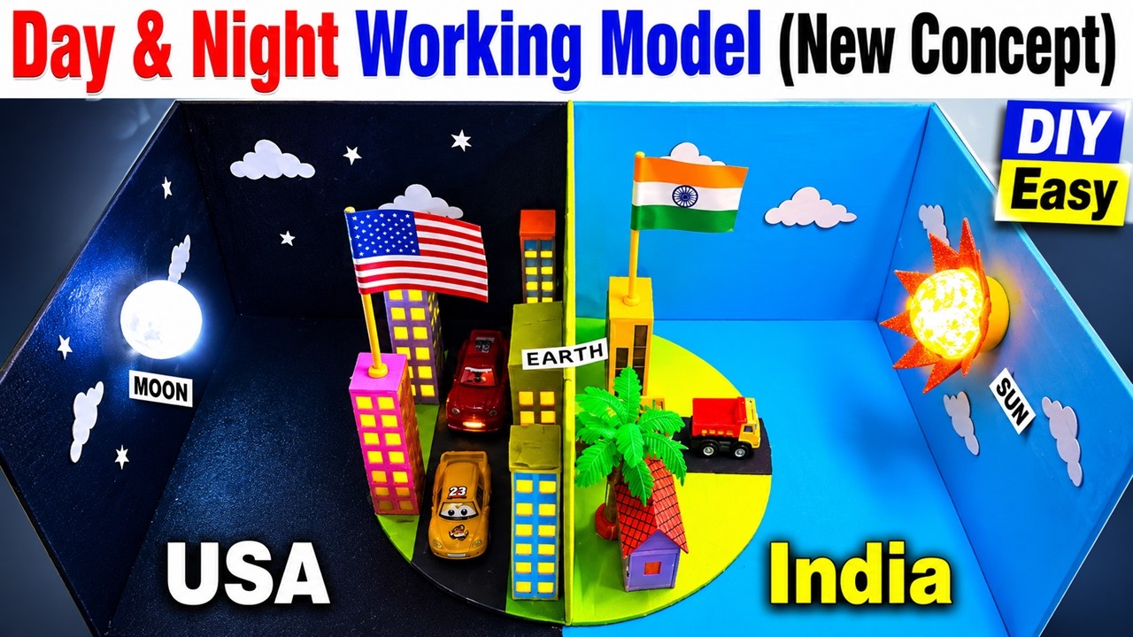 day and night working model 3D for science exhibition - simple and easy - innovative | howtofunda