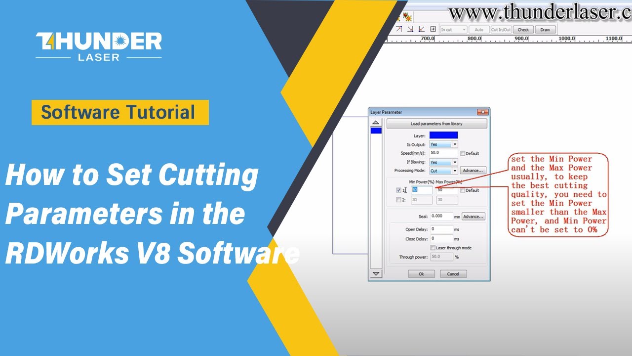 How to Set Cutting Parameters in the RDWorks V8 Software