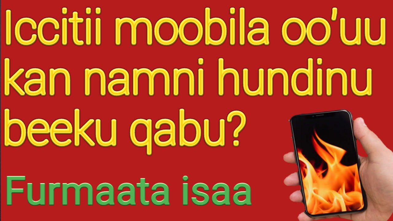 Silkii (moobaayila) oo'itu chaarji daftee fixxu furmaata