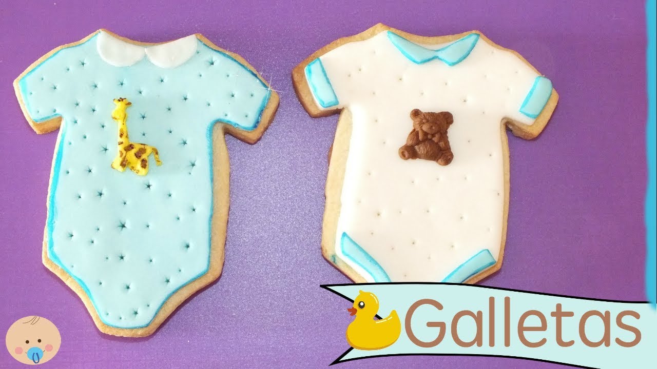 Galletas para baby shower en forma de Body, Babero y Biberon