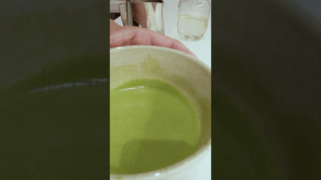 ASMR the calm sounds of making matcha #matchalatte #asmrfood #asmrtutorial #matchalover