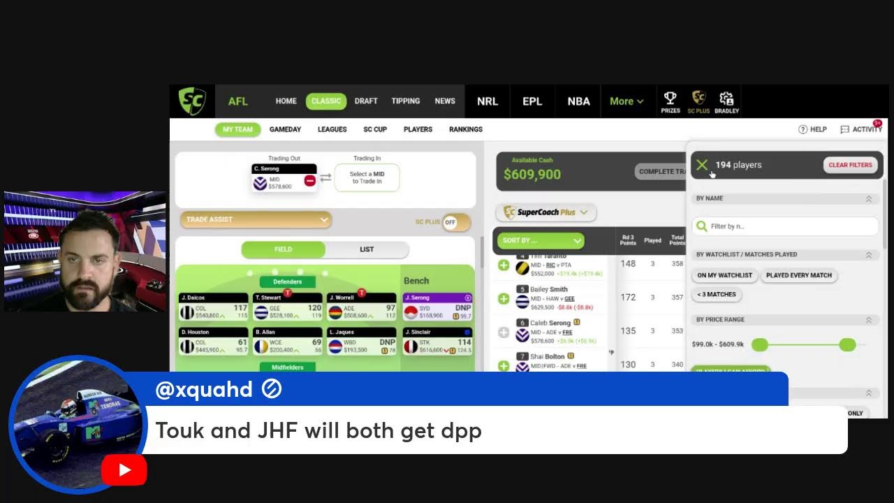 RD 3 AFL Supercoach Ft Jordz (SC Masters)