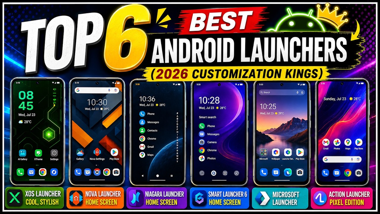 Top 6 Best Android Launchers (2026 Customization Kings!)
