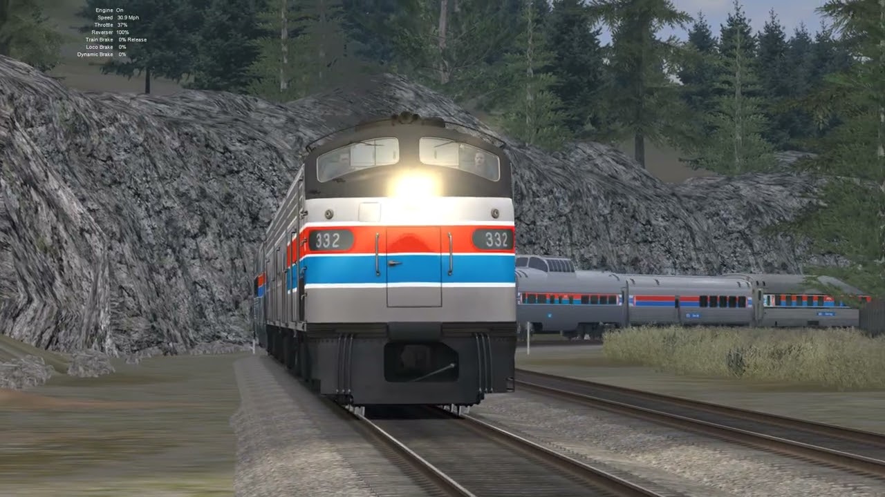 Amtrak Train #6 332 San Francisco Zephyr at Soda Springs