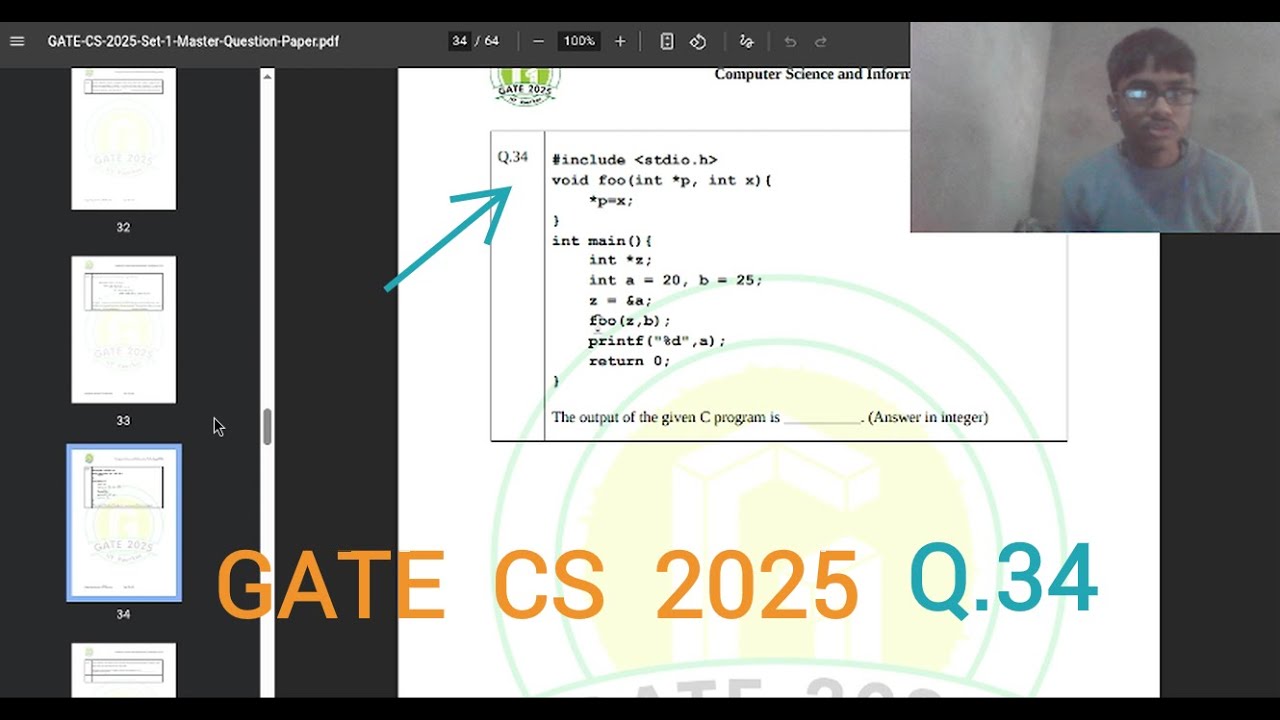 17 Yr old Solving GATE CS Questions! | GATE CSE 2025 | SET 1 | Q.34