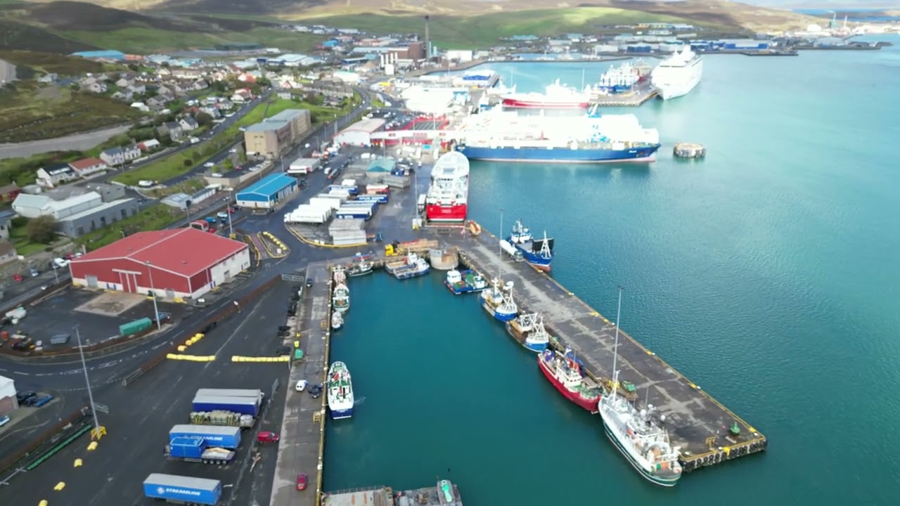 lerwick shetland 4k drone aerial