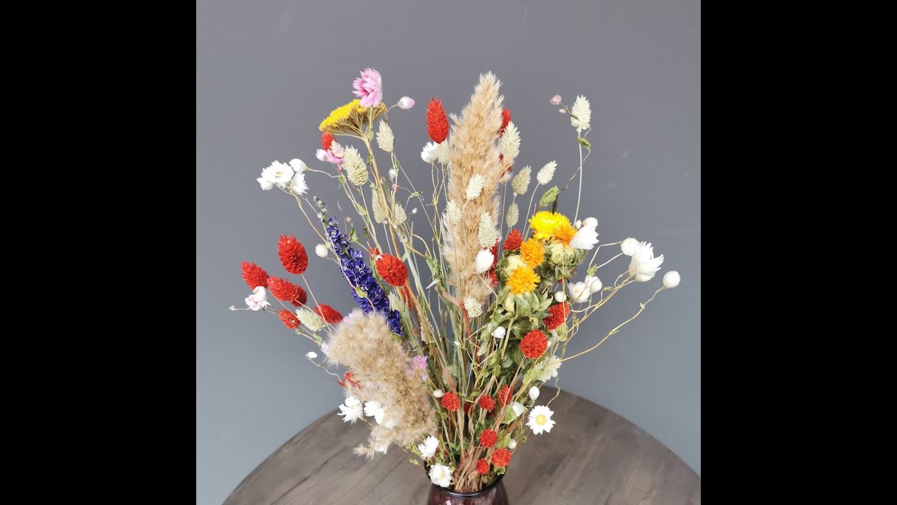 Droogbloemen schikken