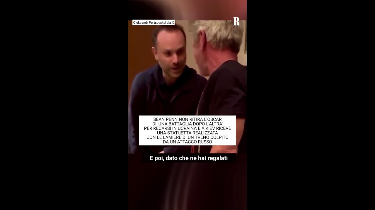 В Киеве актер Шон Пенн получил статуэтку «Оскар», изготовленную из обломков поезда, попавшего под...