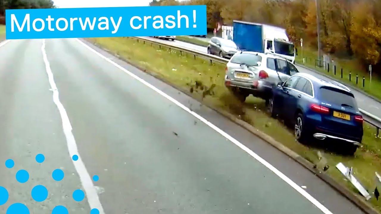 Driver Turns Onto Motorway Causing Huge Pileup