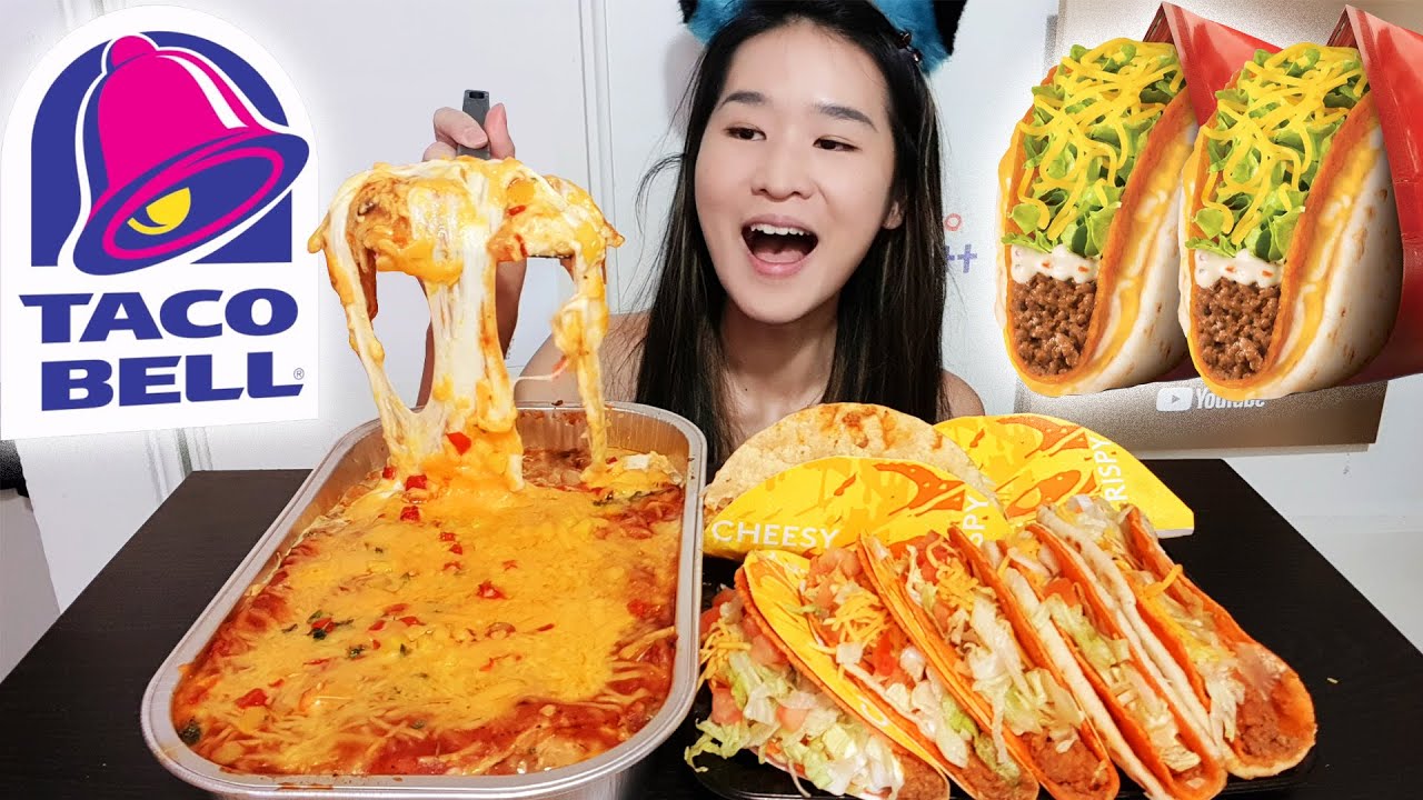 CHEESY ENCHILADAS & Taco Bell NEW Cantina Crispy Melt Taco, Doritos Gordita Crunch - Mukbang Asmr