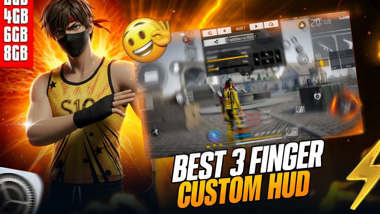 BRAZILIAN 🇧🇷 3 FINGER FASTEST⚡CUSTOM HUD REVEAL 🤫 || Freestyle 💥 Custom HUD Code in Freefire Max 