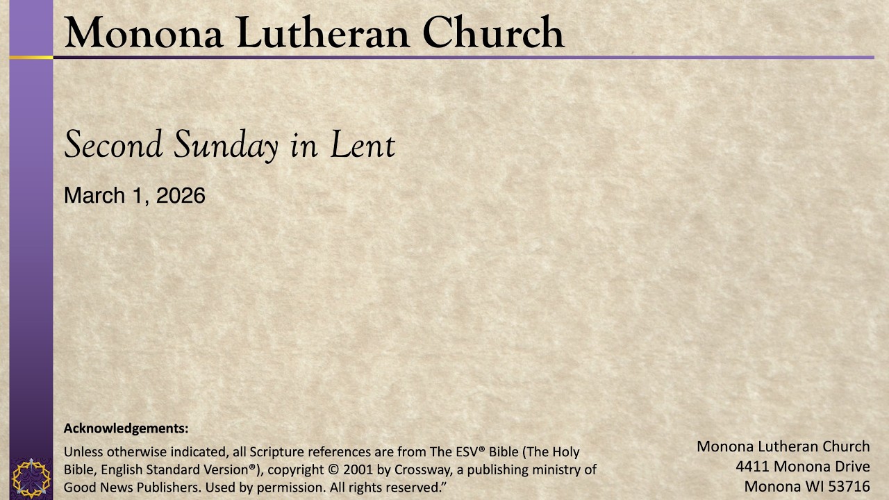 2023-03-01 Morning Worship, Monona Lutheran Church