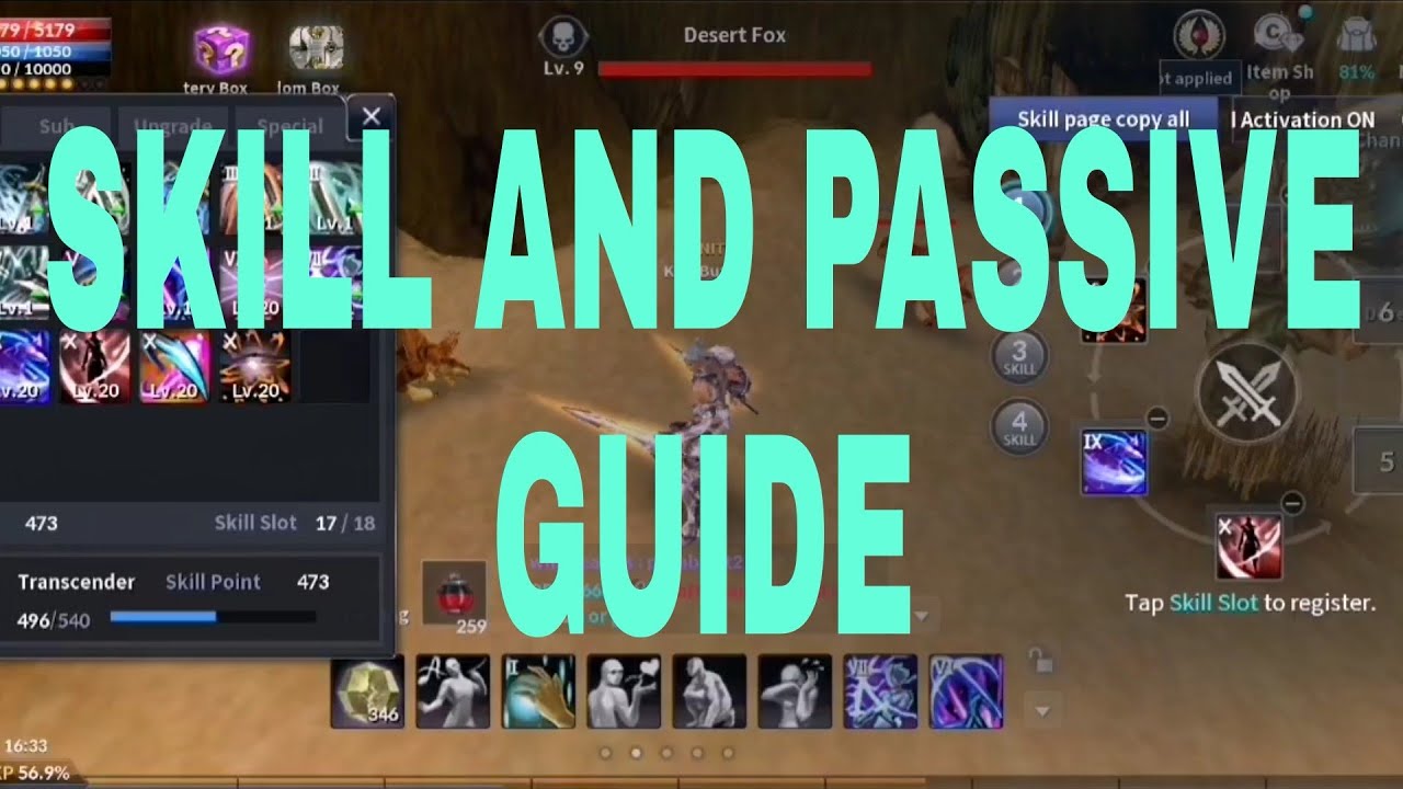CABAL MOBILE - SKILL,PASSIVE,BM1 GUIDE