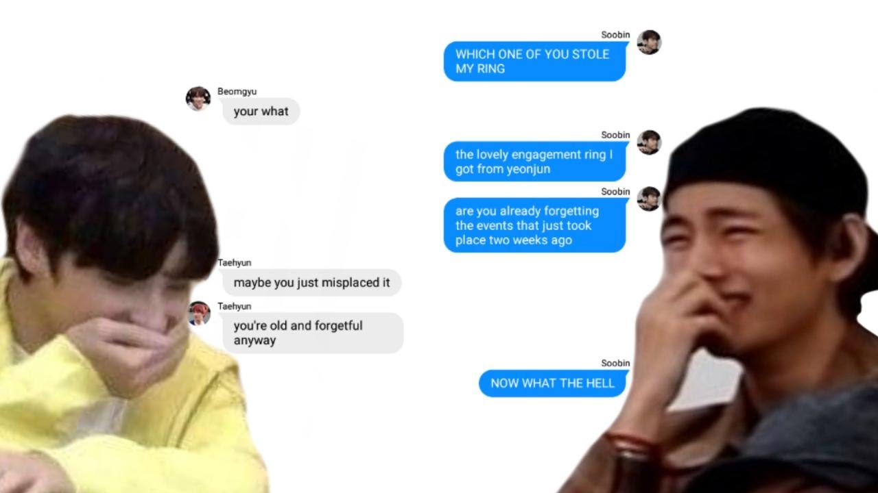 bts and txt texts - the one with the missing ring