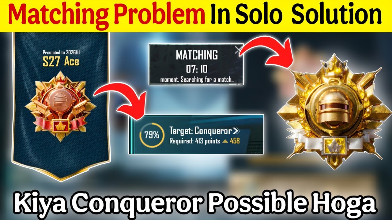 🇮🇳 Matching Problem In Solo Conqueror 😭 | Today Conqueror Point | solo conqueror tips