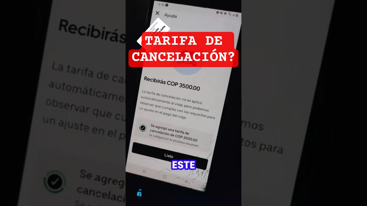 Como obtener TARIFA de CANCELACIÓN en UBER. 