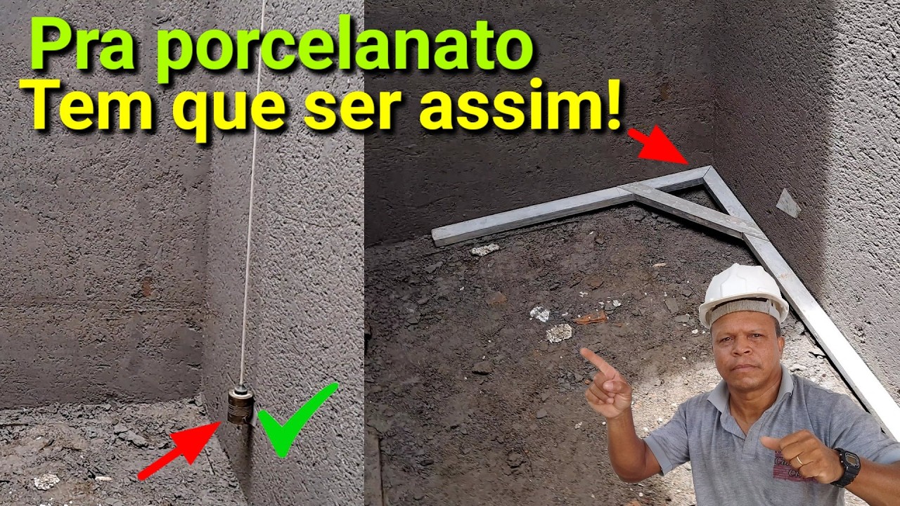 Como fazer reboco para assentar revestimento de porcelanato Banheiro