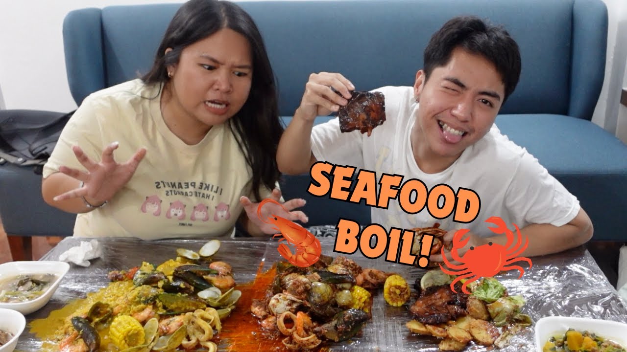 seafood boil mukbang with russelle
