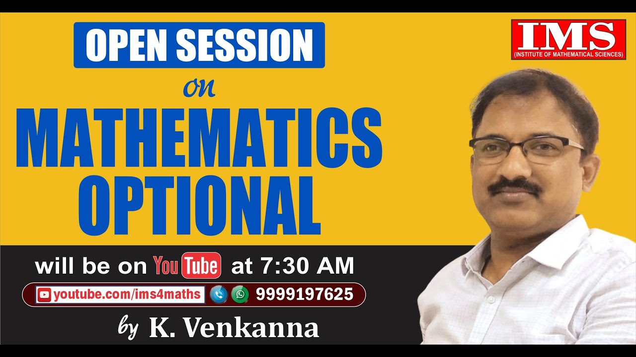 Maths Optional Strategy for UPSC 2025 | K Venkanna's Top Tips | Mathematics Optional Lecture for IAS