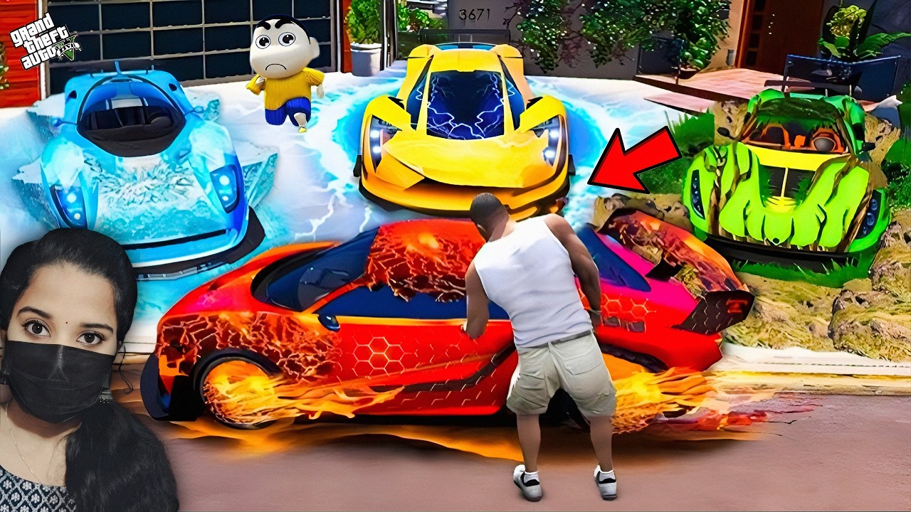 Franklin & Shinchan Found Super Elemental Cars GTA 5