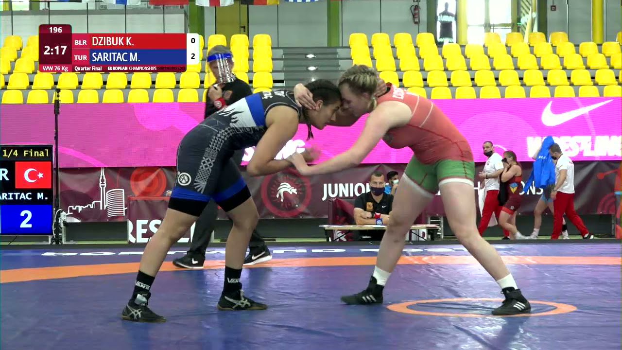 1/4 WW - 76 kg: K. DZIBUK (BLR) v. M. SARITAC (TUR)