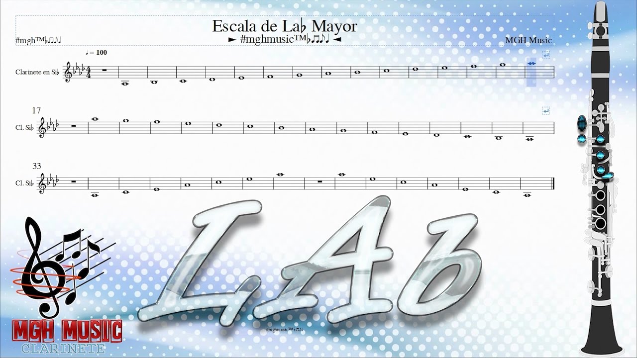 ►Escala de Lab mayor | como tocar | posiciones en clarinete Bb | MGH Music™♭♬♪